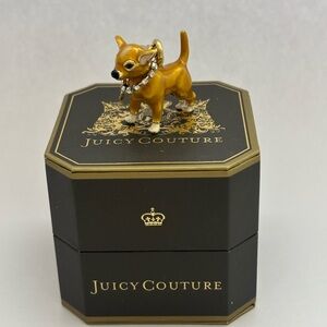 Juicy Couture Gold and Brown rare Chihuahua  charm/pendant Vintage